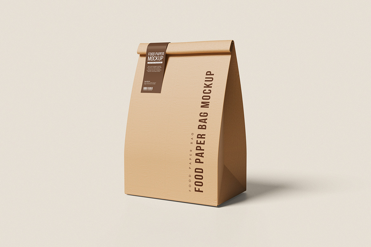 Food Paper Bag Mockup, an Advertising Mockup by swsi-studio (Photo 2 of 5)