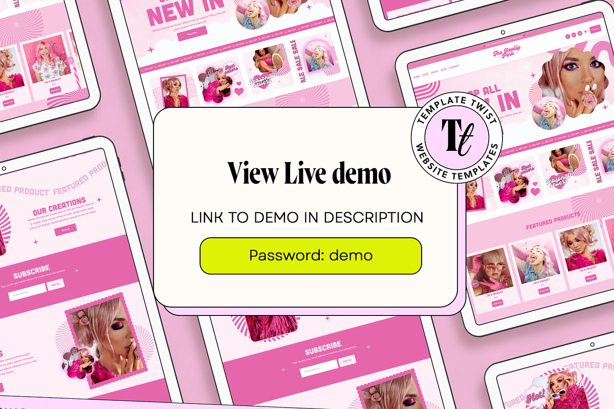 Bright Pink Squarespace Template, a Squarespace Template by Template Twist Shop (Photo 3 of 10)