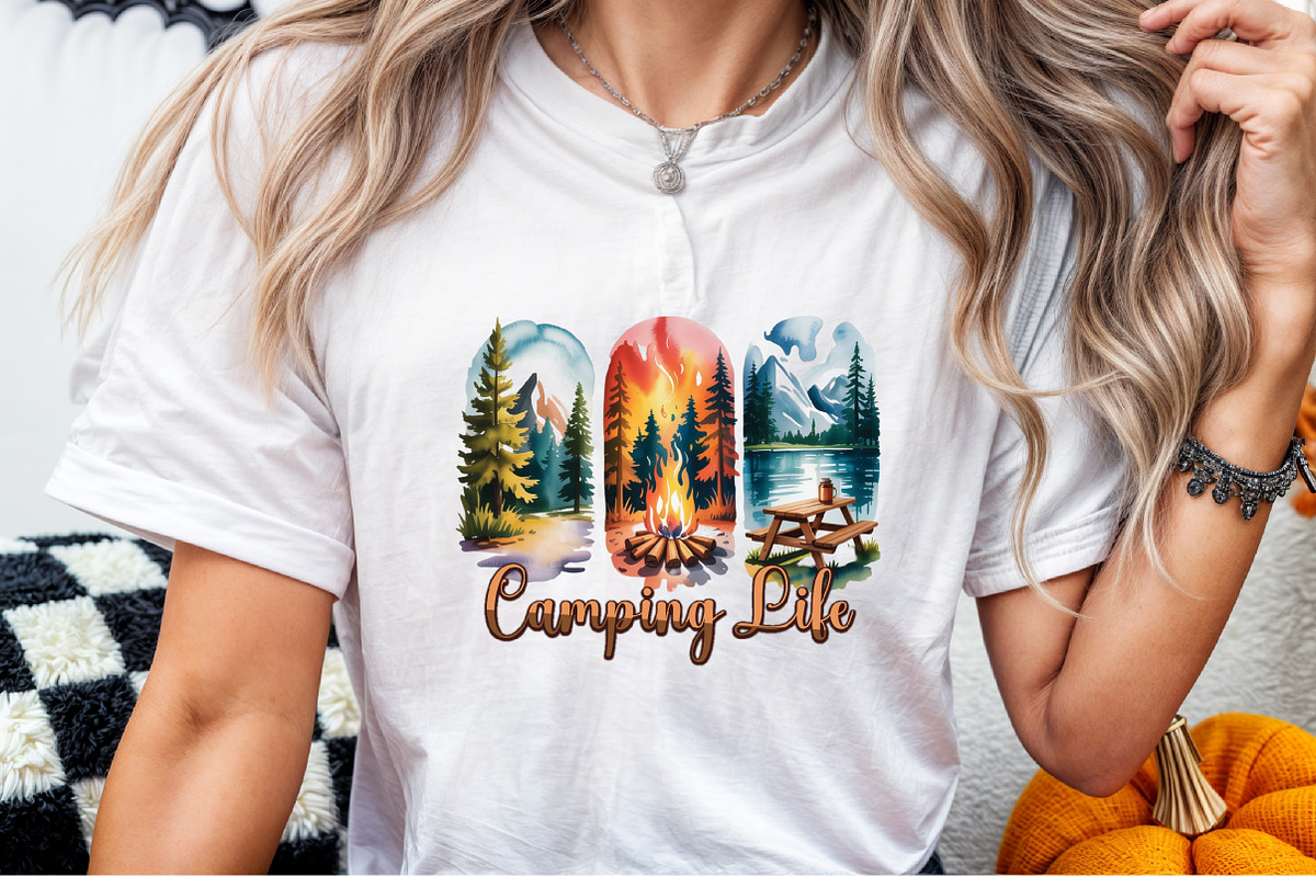 Camping Life Brushstroke Sublimation, an Illustration by Sublimation Artist (Photo 8 of 9)