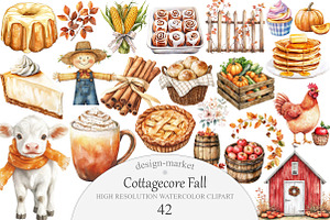 Cottagecore Fall Clipart, an Illustration by Design Market