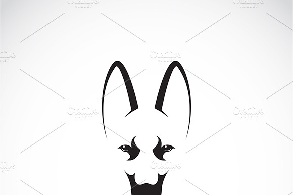 Vector Of German Shepherd Face