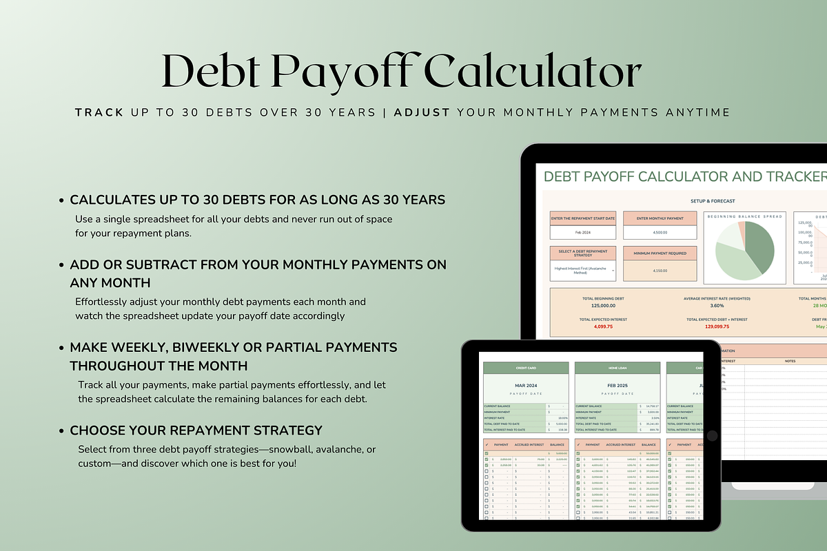Ultimate Monthly Budget - Green, a Templates & Theme by The Creative Plans co (Photo 5 of 10)