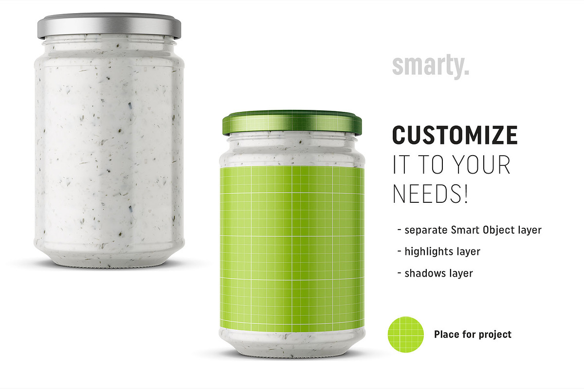 Tartar sauce jar mockup, a Packaging Mockup by Smarty Mockups (Photo 2 of 5)