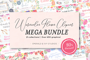 SALE! HUGE Watercolor Flower Bundle, an Illustration by Emerald & Ivy Studios (Thumbnail 1 of 23)