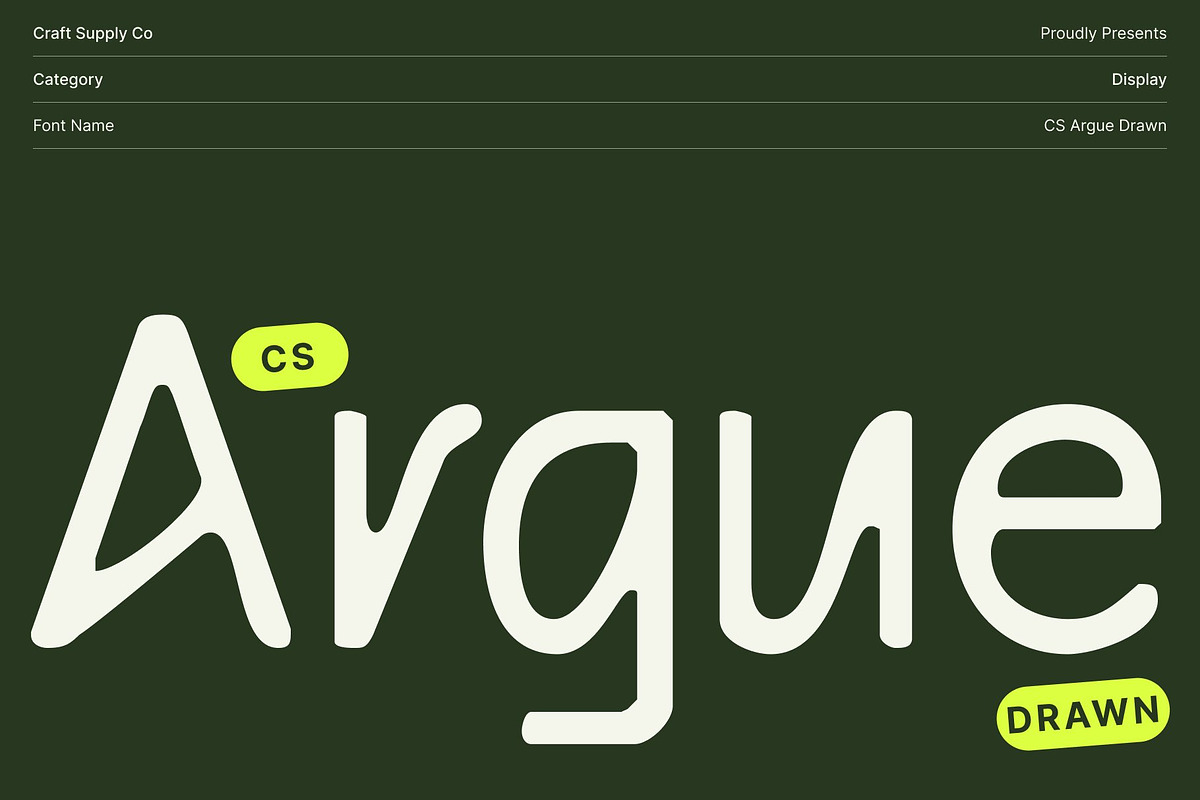 CS Argue Drawn, a Sans Serif Font by Craft Supply Co. (Photo 1 of 8)