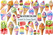 Colorful Summer Ice Cream Clipart, an Illustration by Rose Art (Thumbnail 1 of 4)