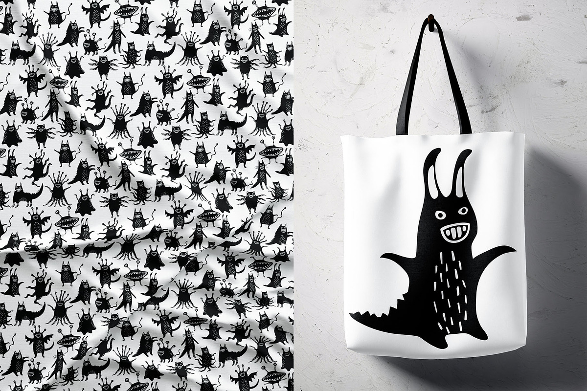 Monsters, illustratons and pattern, a Texture Illustration by pineart (Photo 4 of 6)