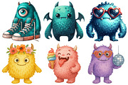 Retro Monster PNG Sublimation Bundle, an Illustration by Pixels.Craft (Thumbnail 3 of 7)