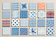 Shibori indigo watercolor collection, a Pattern Graphic by Nicetoseeya (Thumbnail 2 of 4)