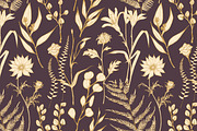 Hand drawn flowers set and seamless, a Decorative Illustration by Good Studio (Thumbnail 7 of 11)