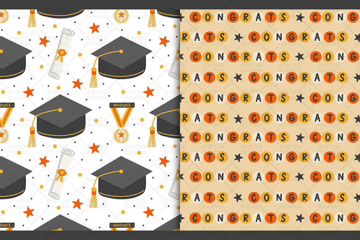 Graduation Clipart and Patterns, a Pattern Graphic by Drafts n Doodles (Photo 5 of 11)