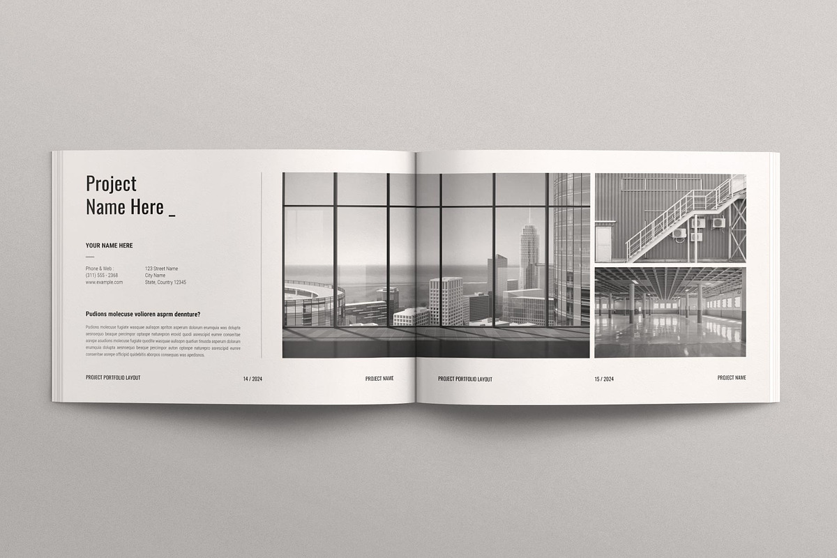 Project Portfolio Template Landscape, a Brochure Template by TemplatesForest (Photo 7 of 9)
