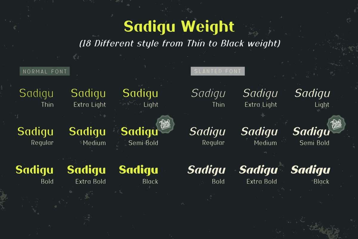 Sadigu, a Sans Serif Font by twinstd (Photo 2 of 13)