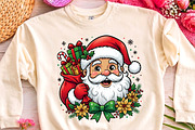 Vintage Santa Gift Sack Flower PNG, a Seasonal Illustration by CrexoraLab (Thumbnail 3 of 4)