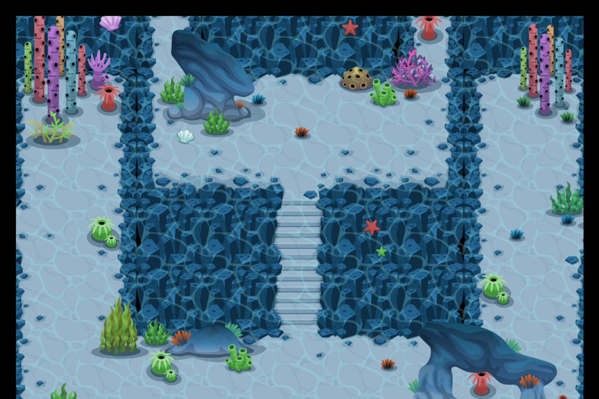 Underwater Top-Down Tileset, a Background Graphic by pzUH (Photo 2 of 4)