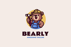 Bear Builder Mascot Logo Design, a Branding & Logo Template by Artnivora.Std
