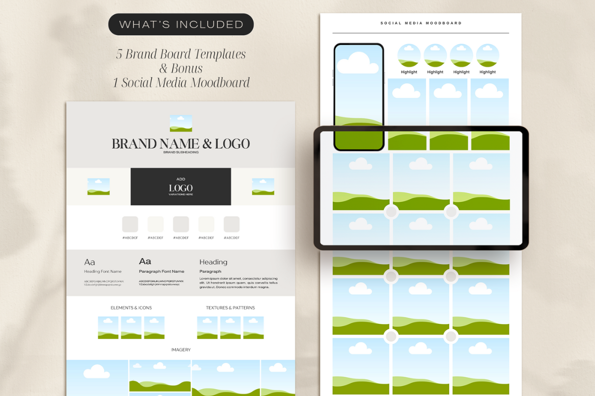 Brand Boards Set 3, a Branding & Logo Template by Creatif Foundry (Photo 3 of 8)