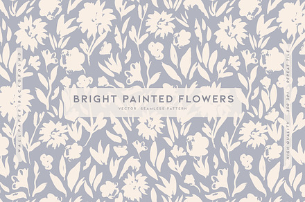 Bright Painted Flowers, a Pattern Graphic by MalyskaStudio