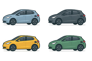 Colorful cartoon cars showcase a, a Transportation Illustration by ZinetroN