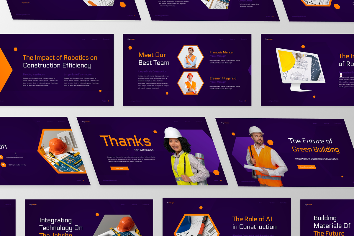 Skyscraper - Construction PowerPoint, a Presentation Template by GraphauseProject (Photo 5 of 6)