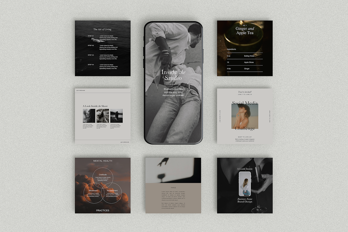 Luxury Social Media Templates pt. 2, a Social Media Template by Brand & Bloom