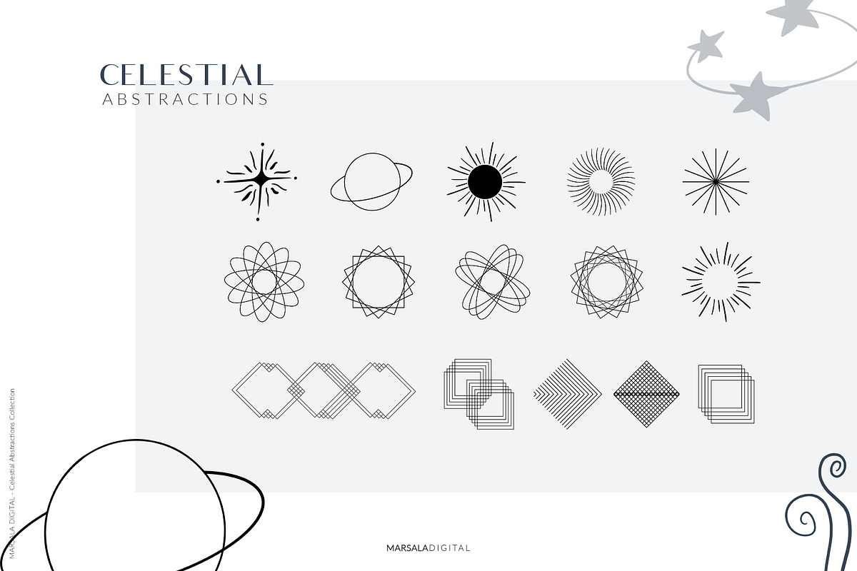 Celestial Abstract Set, Zodiac Stars, a Decorative Illustration by Kaya Fonts (Photo 9 of 11)