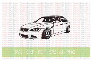 M3 E90 Drift Car Vector