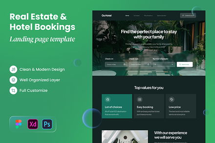 Hotel Booking Landing Page, a Landing Page Template by SLAB! Design