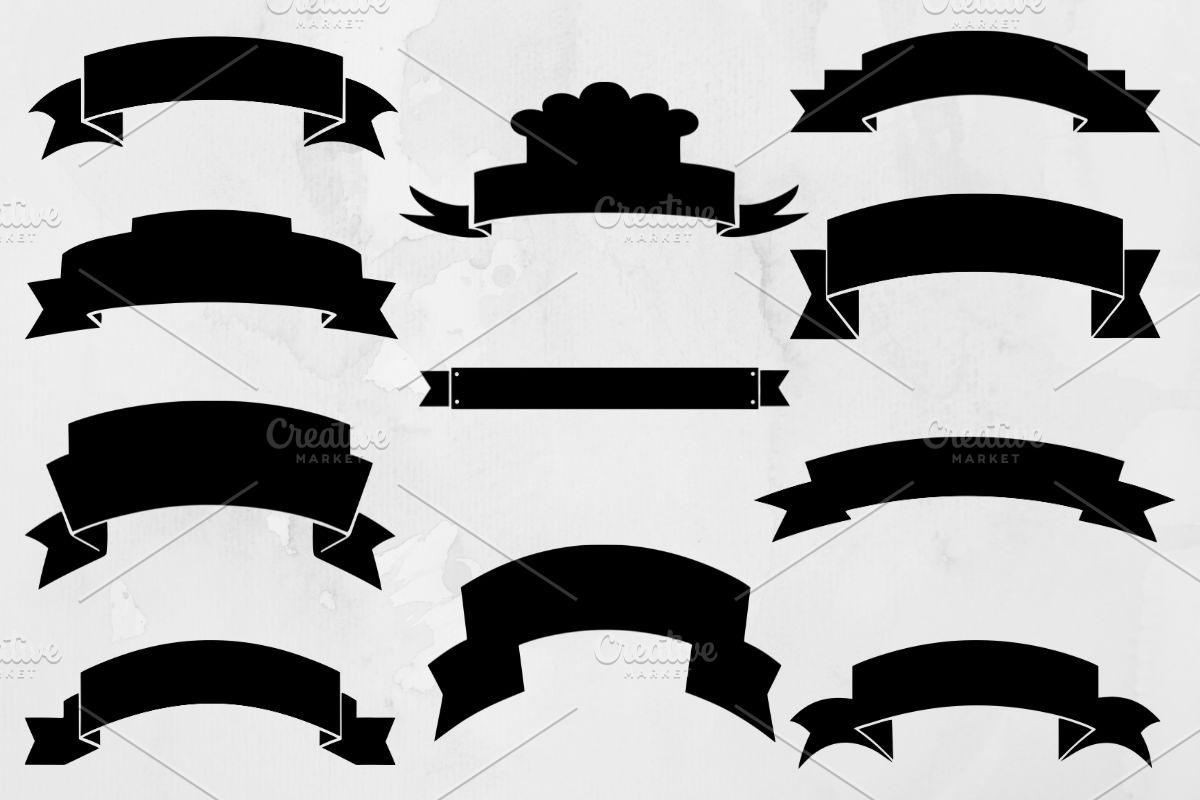 Banner Silhouette SVG, a Decorative Illustration by newminddesign (Photo 1 of 5)