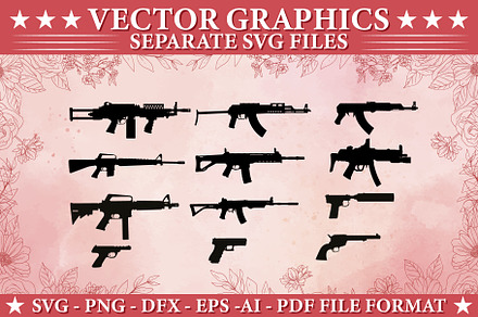 Weapons silhouette SVG vector