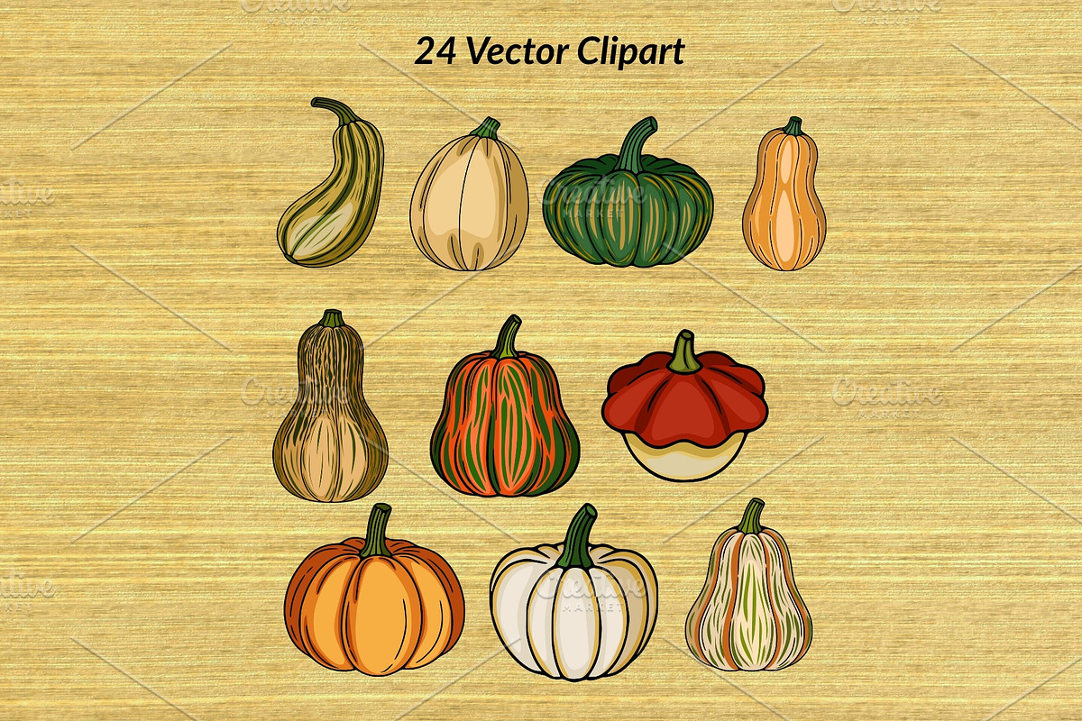 Autumn Harvest: Pumpkin & Squash, a Pattern Graphic by Elatedowl (Photo 4 of 13)