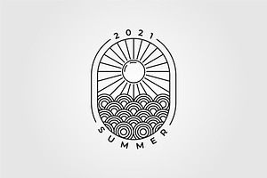 japanese wave sunset logo, an Object Illustration by Rizkaarishandy_shop