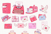 Love Mail Clipart Bundle | Valentine, a Seasonal Illustration by TitaLivingArt (Thumbnail 3 of 9)