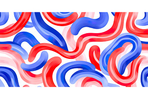 Colorful abstract waves with red and, an Illustration by Lermont51