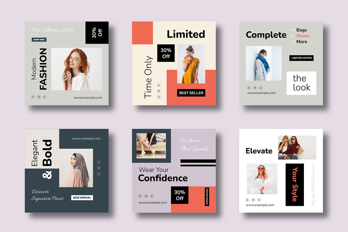Modern Fashion Social Media Template, a Social Media Template by MightyDesign (Photo 1 of 8)