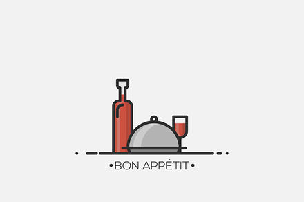 ~ Bon Appétit ~ catering icon set ~