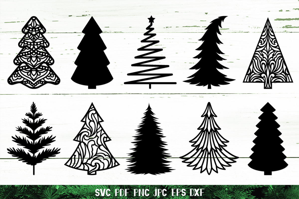 Christmas Tree Silhouette Set, a Graphic by Digital_Craftyfox (Photo 15 of 20)