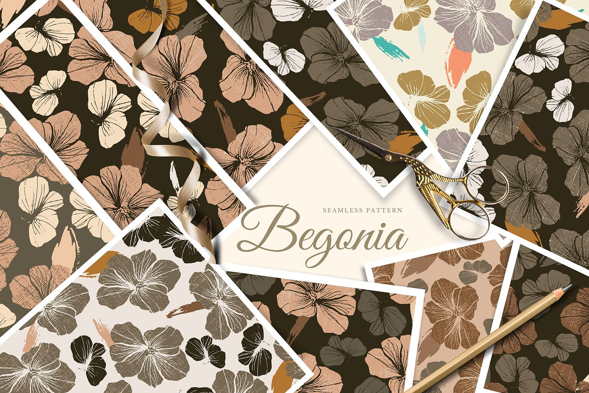 BEGONIA - Boho Seamless Pattern, a Pattern Graphic by Debby Blooms (Photo 1 of 7)
