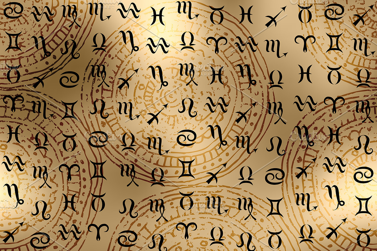 Astrology set. Seamless patterns., an Object Illustration by tkdesign (Photo 5 of 10)