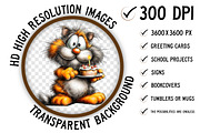 Whimsical Birthday Cat Clipart, an Illustration by Craft Nest (Thumbnail 2 of 9)