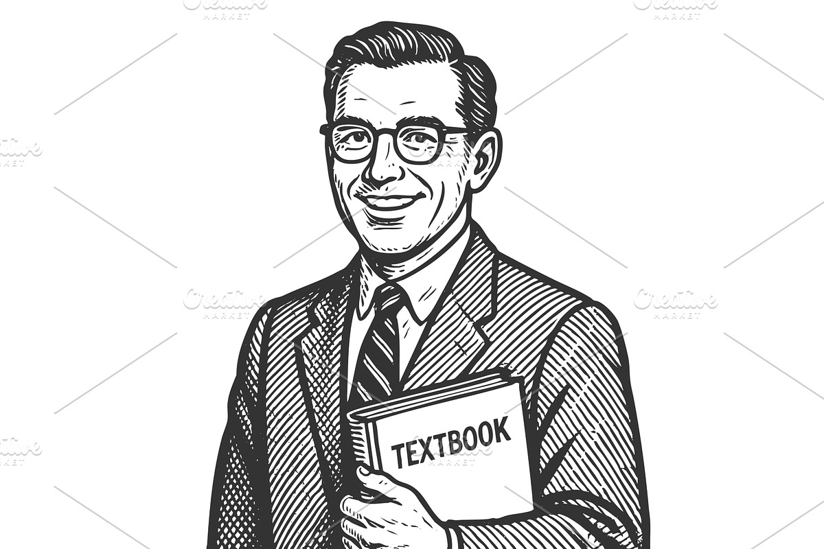 Confident male Teacher Holding Books, an Object Illustration by AlexArt