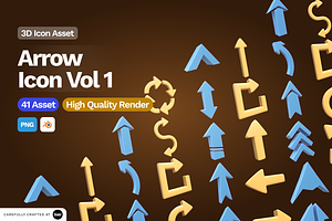 3D Arrow Icon Vol 1