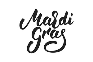 Mardi Gras. New Orleans Fat Tuesday typography