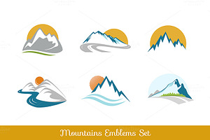 Mountains Emblems Set