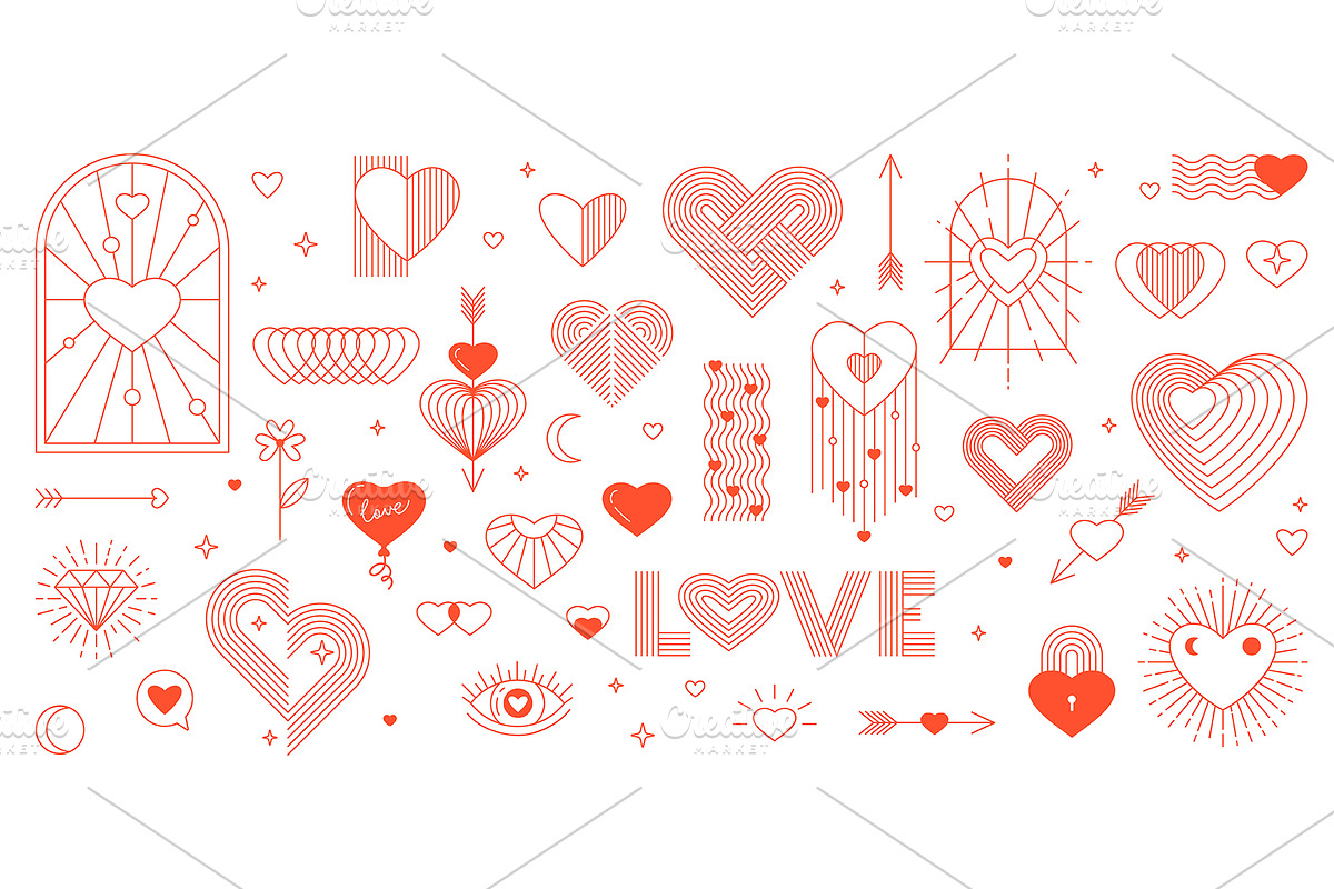 Valentine day line boho hearts, an Illustration by Buch&Bee (Photo 1 of 3)
