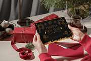 Radiant Black New Year Card | Canva, a Card Template by WynterLife Studio (Thumbnail 1 of 6)