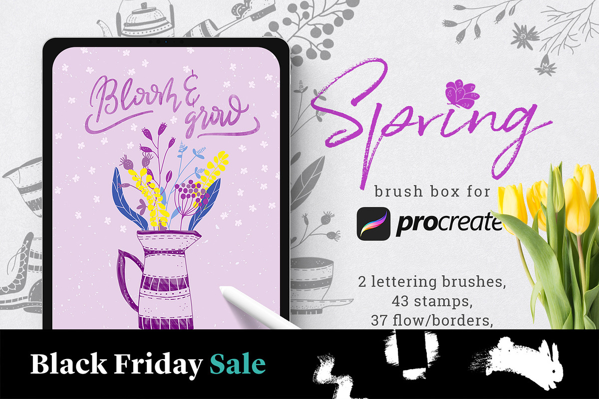 Spring brush box for Procreate, a Brush Add-On by Gray Cat Graphics (Photo 12 of 12)