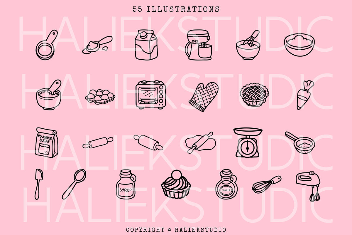 Cute Bakery SVG Illustrations, a Food Illustration by HalieKStudio (Photo 3 of 9)