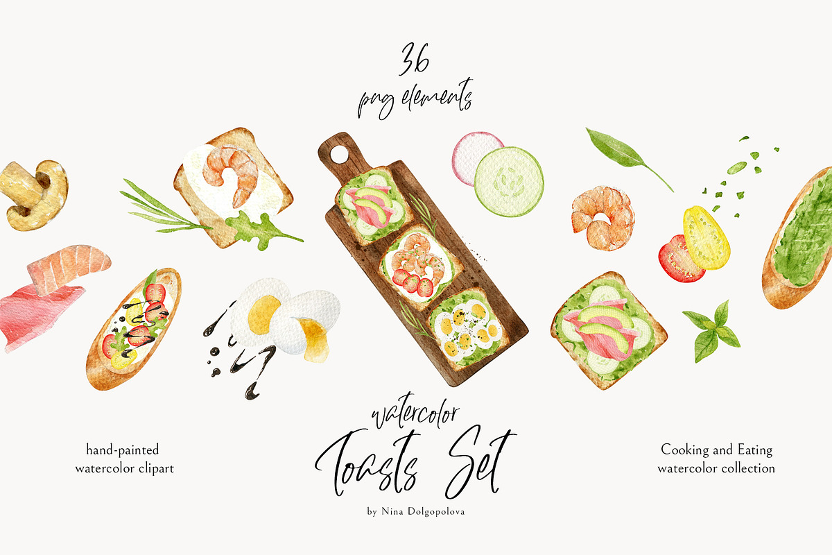 Watercolor Food BUNDLE, a Food Illustration by NiKO (Photo 20 of 25)