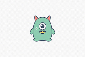 Friendly Monster Vector Illustration, a Decorative Illustration by Vectorium Studio